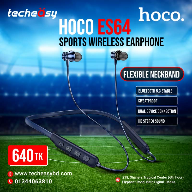 9 Hoco ES64 Neckband Wireless Earphone